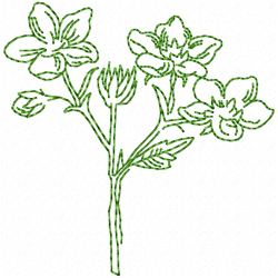 Flowers And Tree Embroidery Design 4